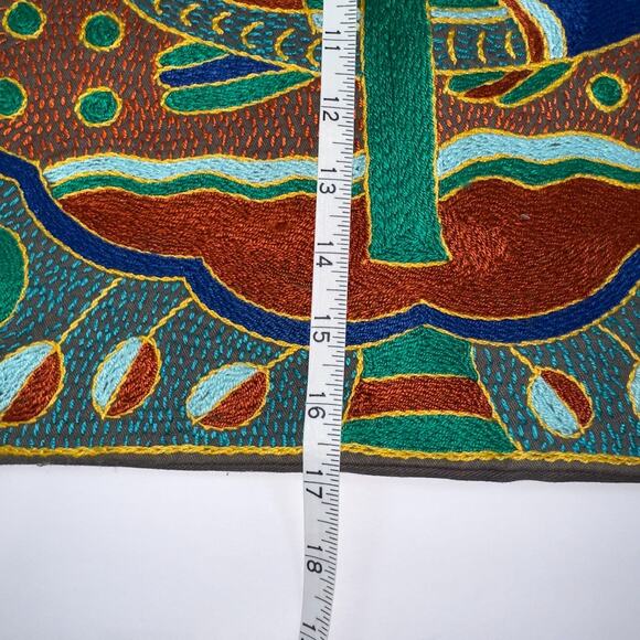 Kaross Pillow Cover Shangaan Hand Embroidered South African Fish No Insert - Picture 8 of 10